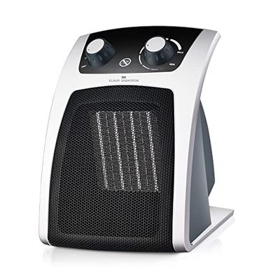 ELNUR GABARRON Draagbare keramische verwarming, voor badkamer, thermoventilator, model TVC, vermogen 1500 W, incl. ventilatormodus, veiligheidsthermostaat, zwart, 23 x 18,8 x 17,1 cm