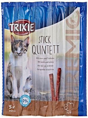 TRIXIE Snack PREMIO Quadro-Sticks, Cordero-Pavo, 5 × 5 g, Gato