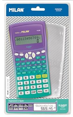 Blister calculatrice scientifique 240 fonctions, Sunset lilas-turquoise