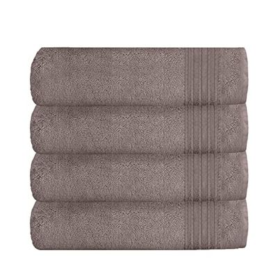 GC GAVENO CAVAILIA Snabbtorkande handduksset, 4-pack, premium högabsorberande handduk 100% egyptisk bomull, New Hampton, silver/grå