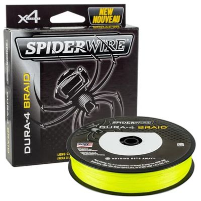 Spiderwire Tresse de Pêche Dura 4 Yellow 0.14mm 300m Ligne Multibrins PE Dyneema Bobine Spinning Carpe Mer