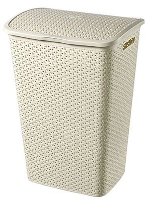Curver 216582 Mystyle cesto de roupa, 43 x 33 x 60 científico, branco vintage