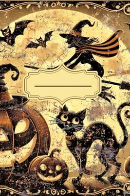 Vintage Halloween - Witch, Black Cat & Pumpkin Designs for Spooky Writing: Perfect for Halloween Journaling, Planning, & Gifts