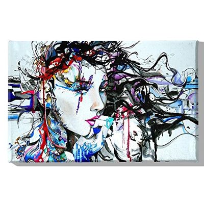 Homemania HM20KNV45x70-217 Cuadro Mujer Retrato, Multicolor, 45 X 3 X 70 Cm
