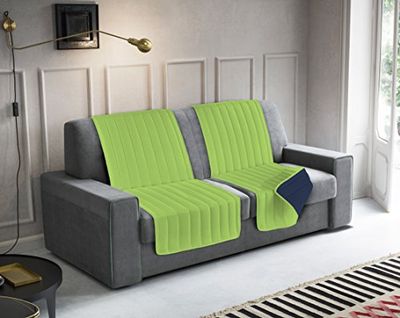 Italian Bed Linen Paquete de 2 Bandas para Asiento Acolchadas, Color Verde Manzana/Azul Oscuro, 60 x 190 cm