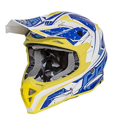 PREMIER HELMET EXIGE QX 12,YELLOW/WHITE/BLUE,S