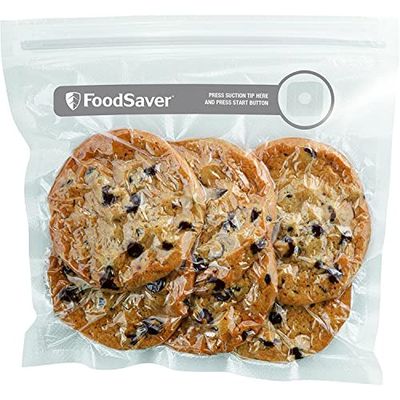 FoodSaver Reusable Vacuum Zipper Bags | 946 ml | For FoodSaver Food Vacuum Sealers | BPA-Free | 26 Count