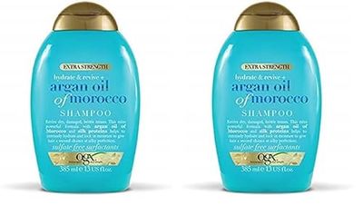 OGX Hydrate and Repair Argan Oil Shampoo for Dry, Damaged Hair 385ml (Pack of 2)
