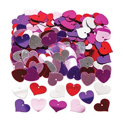 Baker Ross Sequins en Forme de cœur (par Pot) - Décorations de Loisirs créatifs pour Enfants sur Le thème de la fête des mères ou de la Saint-Valentin AW116