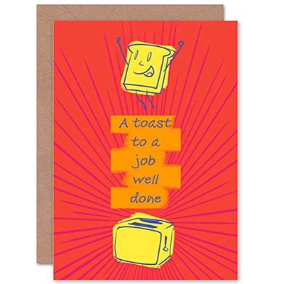 Wee Blue Coo CARD GREETING CONGRATULATIONS HAPPY TOAST WELL DONE JOB GIFT