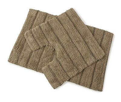 About Home Ambience 2 Pcs Bathmat Set, Cotton, Stone, 80 x 50 x 2 cm