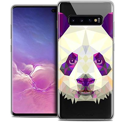 Caseink Fodral för Samsung Galaxy S10+ (6.4) fodral [kristallgel HD polygon djurserie - mjuk - ultratunn - tryckt i Frankrike] panda