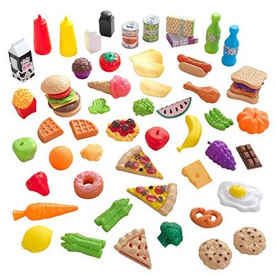 KidKraft Set di Cibo Giocattolo da 65 Pezzi per Cucina Bambini, Giochi di Imitazione, Giocattolo da Cucina per Bambini, Accessori Cucina Bambini, 63510