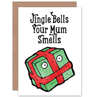 Wee Blue Coo CARD MERRY CHRISTMAS XMAS JINGLE MUM SMELLS FUN GIFT