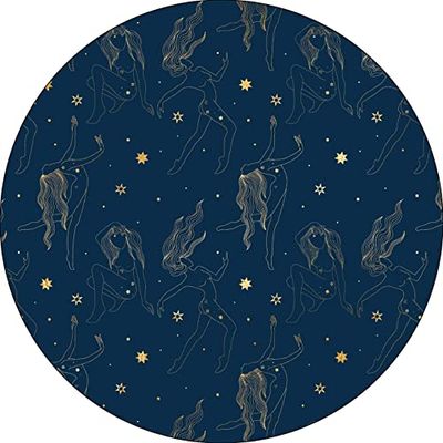 Bonateks, Runt digitalt tryckt musmatta, halkfri undersida, för kontor och hem, diameter: 22 cm
