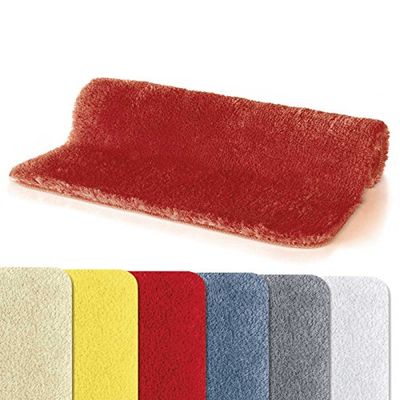 Spirella Fino Supersoft Bath Mat High Pile Washable Non-Slip Bath Mat 60 x 90 cm Red