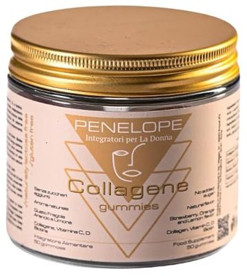 Collagene Verisol 2500 mg, Vitamina C, D Biotina gusto Fragola Arancio e Limone made in Italy 50 gommose per Pelle, Ossa e Articolazioni no glutine no lattosio no zuccheri aggiunti