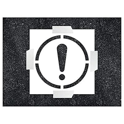 V Safety Exclamation Mark Stencil - 400x400mm - 1.1mm Polypropylene
