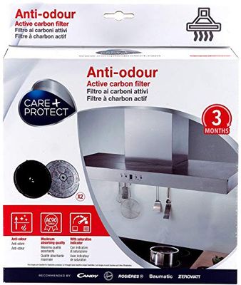 CARE + PROTECT Filtro Cappa Compatibile Anti-odore ai Carboni Attivi (175x45mm, 406gr, Type 057, 2 Filtri per pack)