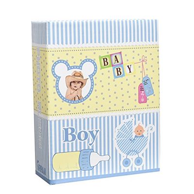 Arpan Kleine 6x4 Baby Boy Blue Photo Album Slip in Case Storage Album voor 100 foto's - Ideaal cadeau