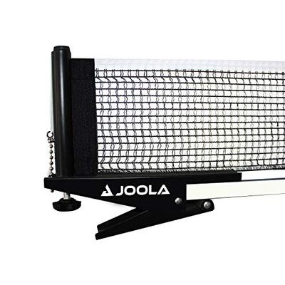 JOOLA Premium bordtennisnät och stolpe set – bärbar och enkel installation 183 cm reglering storlek ping pong fjäderklämma nät, svart