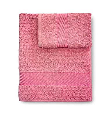 Caleffi - Serviette de Bain 2 Pièces en 100% Coton Eponge – 1 Serviette Toilette 50x100 cm + 1 Serviette Visage 40x60 cm, Douce et Ultra Absorbante - Serviettes Eponge - Lot Serviette