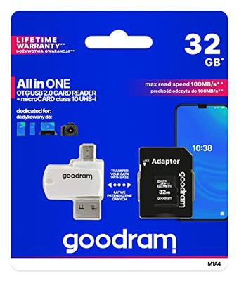 GOODRAM Microsd 32gb Card Class 10 + Adpter + Card Reader - Blister