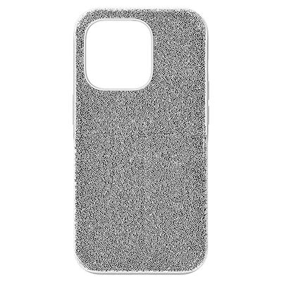Swarovski High Custodia per Smartphone, con Superficie Ricoperta di CristalliSwarovski , Compatibile con iPhone 14 Pro, Tonalità Argento