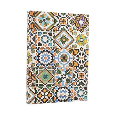 2026 Porto (Portuguese Tiles) Day-at-a-Time Hardcover Flexi Dayplanner 2026 (Elastic Band Closure)