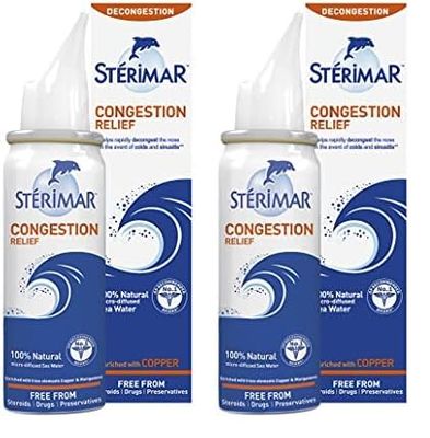 Sterimar Congestion Relief, Nasal Spray, Natural Sea Water Solution, 50 ml (Pack of 2)