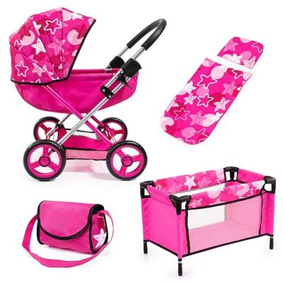 Bayer Design 12749AB Combi doll's pram COSY with doll bed, bag, pillow and blanket