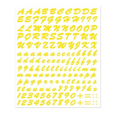 Quattroerre Adhesive Letter Kit, Fluo Yellow
