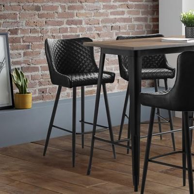 Julian Bowen Luxe Faux Lederen Barkruk - Zwart