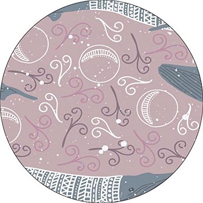Bonateks, Round Digital Printed Mouse Pad, Non-Slip Base, for Office and Home, Diameter:22cm