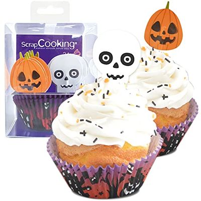 Scrapcooking 5036 - Set di 24 pirottini e toppers per cupcake a tema Halloween