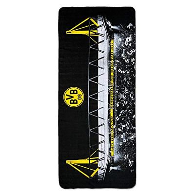 Borussia Dortmund Unisex bvb microvezel handdoek handduk, bomull, svart/gul, 75 x 180 cm EU