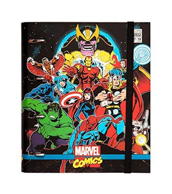 Grupo Erik Marvel Comics Avengers 4 Ring Binder - A4 Folders Ring Binder - 10.6 x 12.6 inches / 27 x 32 cm - Ring Binder A4 - A4 Ringbinder - 4 Ring Binder A4 - Marvel Gifts