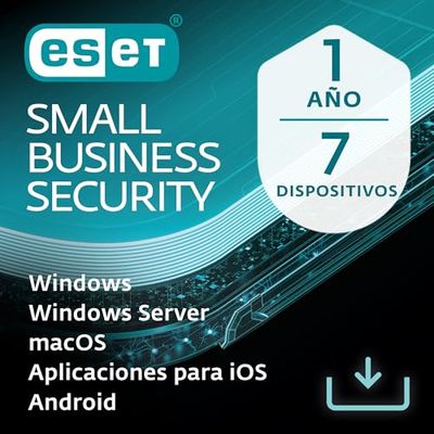 ESET Small Business Security | 7 dispositivos | 1 año | Antivirus, banca segura, navegación segura, gestor de contraseñas, VPN, datos seguros, servidor protegido | Descarga digital