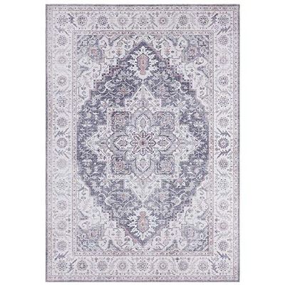 Nouristan Asmar Tapis de Salon - Orient Touch - Motif Floral - Tissu Plat - pour Salle à Manger, Salon, Chambre à Coucher - Rose Mauve, 80 x 200 cm