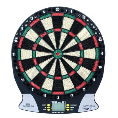 Carromco Elektronika tarcza do darta Score-301 2, odstęp 4 otworów, czarny, czerwony, zielony, żółty, 92016