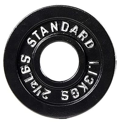Signature Fitness Gietijzeren plaat halterschijf voor krachttraining en gewichtheffen, 2 inch centrum (Olympisch), 1,1 kg (enkel)