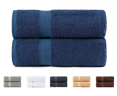 Todocama Handdoeken, 100% katoen, 550 g/m², extra zacht, 5501, zeer absorberend en sneldrogend, marineblauw, 100 x 150 cm, 2 stuks