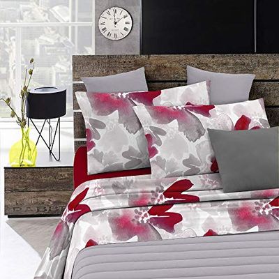 Italian Bed Linen, Parure de Lit “Fashion”, Microfibre, Passion, 1 Place et demie