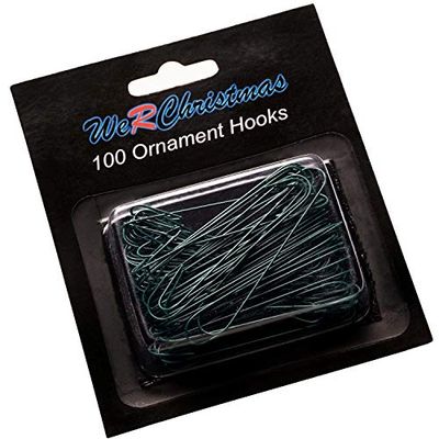 WeRChristmas Ornament Hooks, Green, Pack of 100, 6 cm