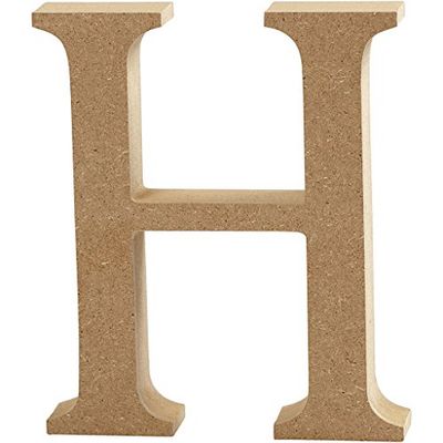 Lettre H : 8 cm, MDF, H, 1 pièce