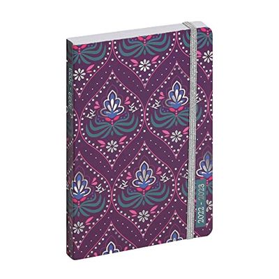 Exacompta - 1501058E – dagkalender Forum Worm & After Bollywood – bedrukte en herziene envelop van karton – 10 cm x 15 cm – augustus 2022 tot juli 2023 – kleur: paars