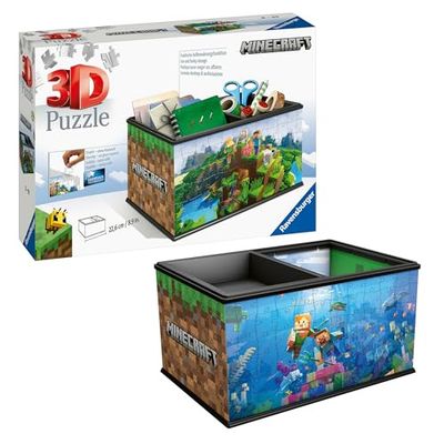 Ravensburger 3D Puzzle 11286 - Aufbewahrungsbox Minecraft - 216 Teile - Praktischer Organizer für Minecraft Fans ab 8 Jahren: Erlebe Puzzeln in der 3. Dimension