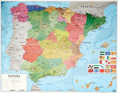 Grupo Erik Map of Spain Poster - Mini Poster 40 x 50 cm - Shipped Rolled Up - Cool Posters - Art Poster - Posters & Prints - Wall Posters