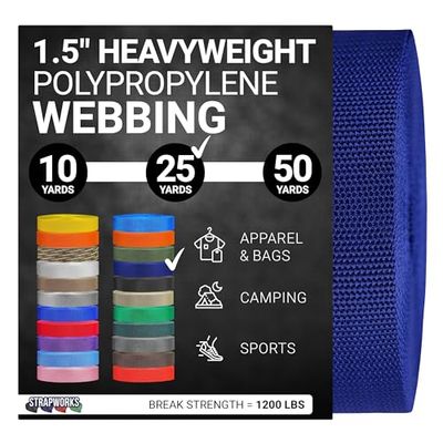 Strapworks Zwaargewicht polypropyleen singels - Heavy Duty Poly Omsnoering voor Outdoor DIY Gear Reparatie, 1,5 Inch x 25 Yards, Navy Blauw