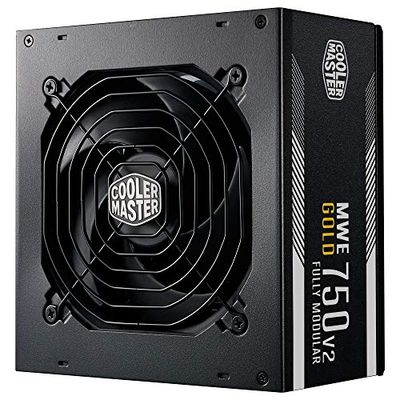 Cooler Master MWE 750 Gold V2 Fully Modular PSU (UK Plug) - 80 PLUS Gold 750W Power Supply Unit, Flat Black Cabling, 120mm HDB Fan, High-Temperature Threshold - 5 Year Warranty